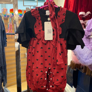 Girls red heart onesies